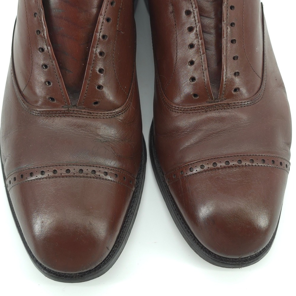 Allen Edmonds Mens Fifth Avenue Leather Brown 9 EEE Cap Toe Oxford Shoes - Picture 5 of 9